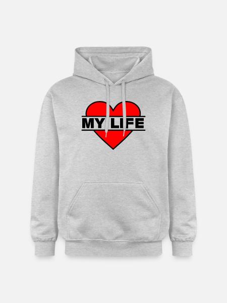 Heart I love my life - Gildan Unisex Softstyle® Midweight Hoodie - light heather grey