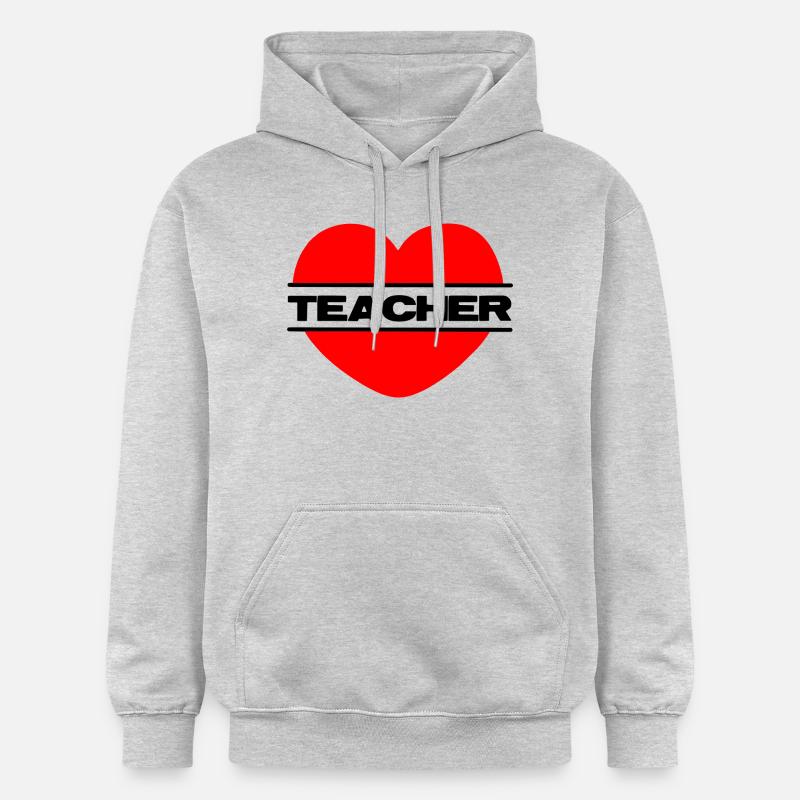 Je t’aime coeur 041 enseignant - Sweat à capuche Softstyle® Gildan Unisexe - gris clair chiné