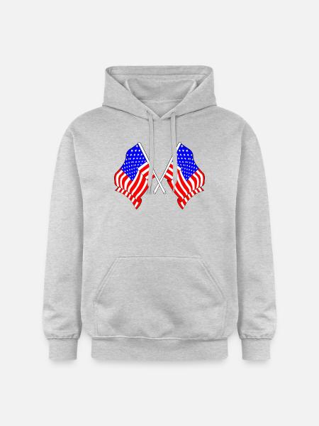 Two flags USA - Gildan Unisex Softstyle® Midweight Hoodie - light heather grey