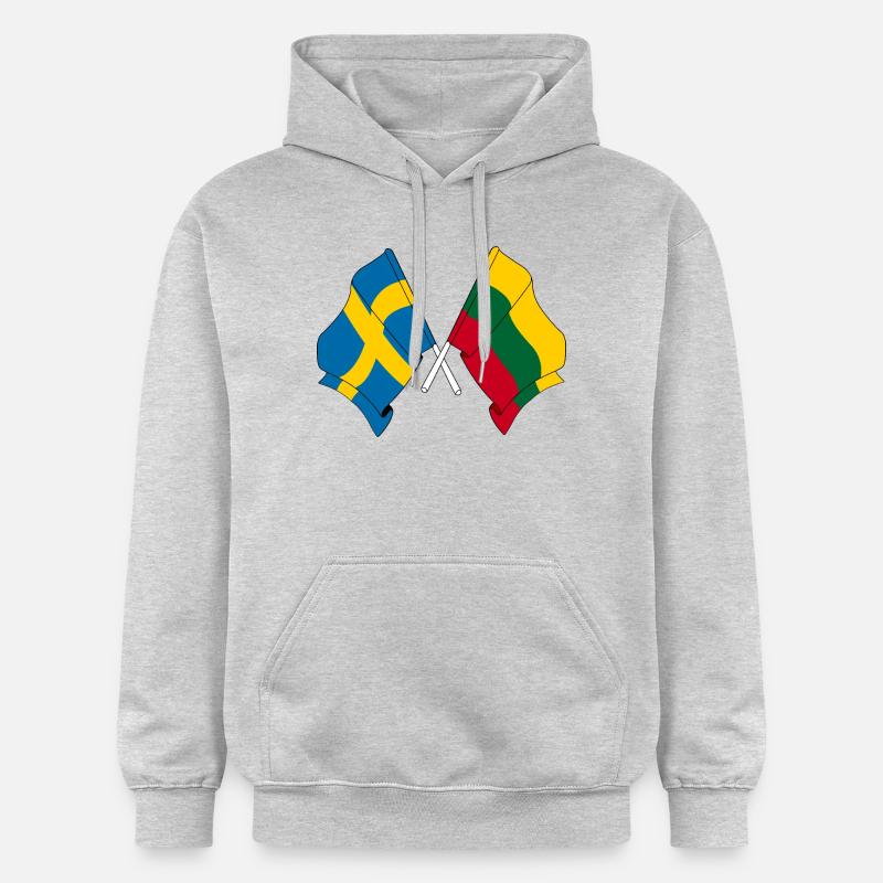 Drapeau Suède, drapeau Lituanie - Sweat à capuche Softstyle® Gildan Unisexe - gris clair chiné