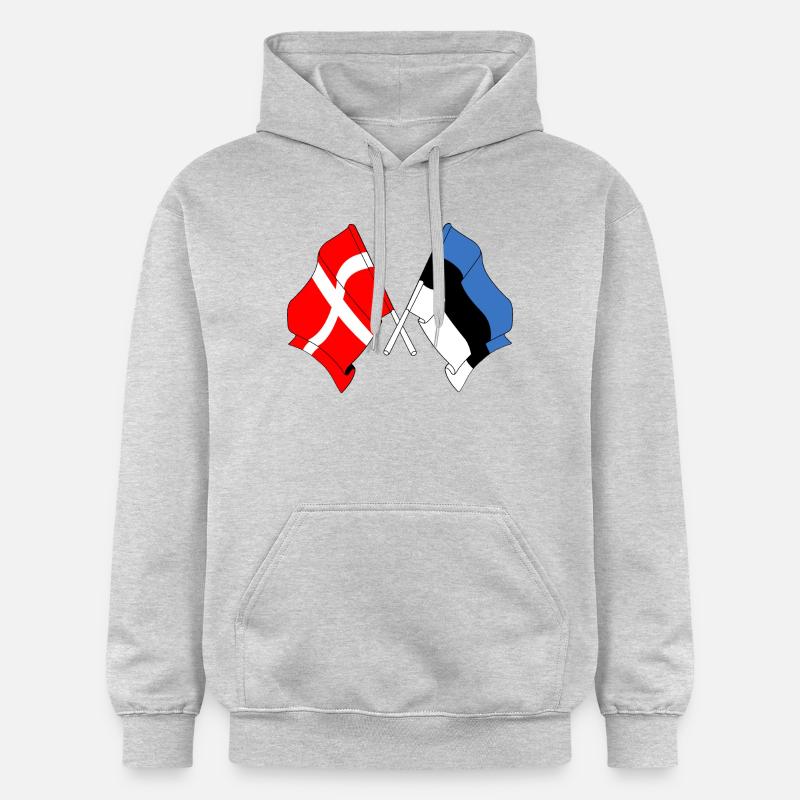 Drapeau Danemark drapeau Estonie - Sweat à capuche Softstyle® Gildan Unisexe - gris clair chiné