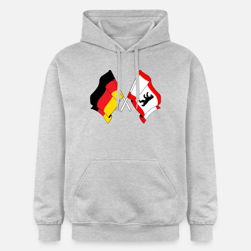 Drapeau Allemagne, Berlin - Sweat à capuche Softstyle® Gildan Unisexe - gris clair chiné