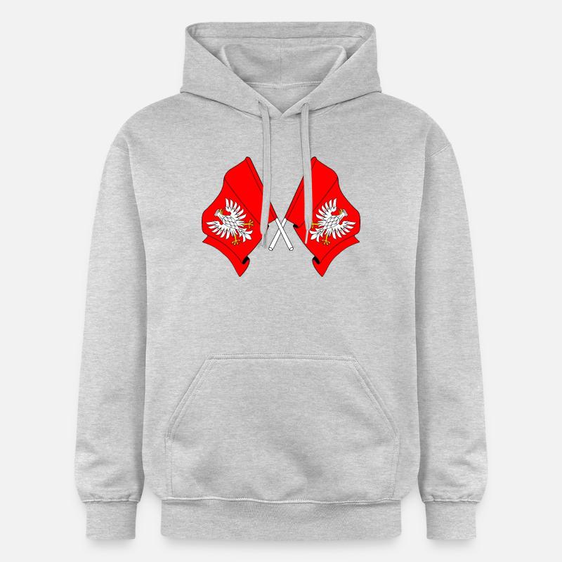 Deux drapeaux de la Mazovie - Sweat à capuche Softstyle® Gildan Unisexe - gris clair chiné
