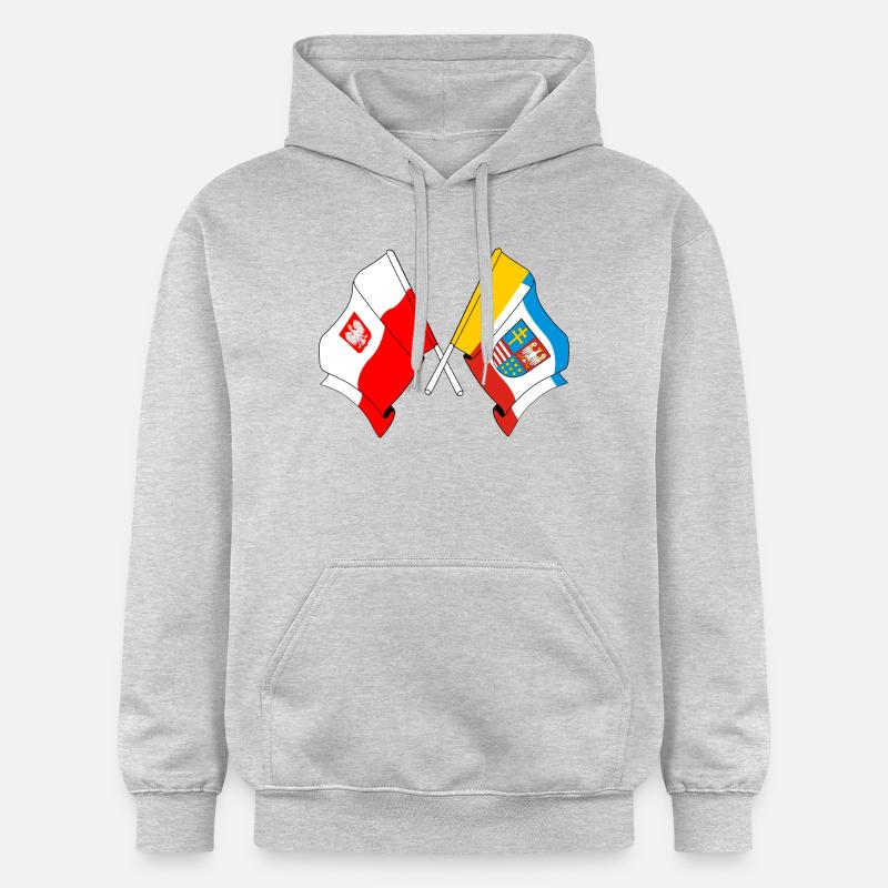 Drapeau Pologne, Sainte-Croix - Sweat à capuche Softstyle® Gildan Unisexe - gris clair chiné