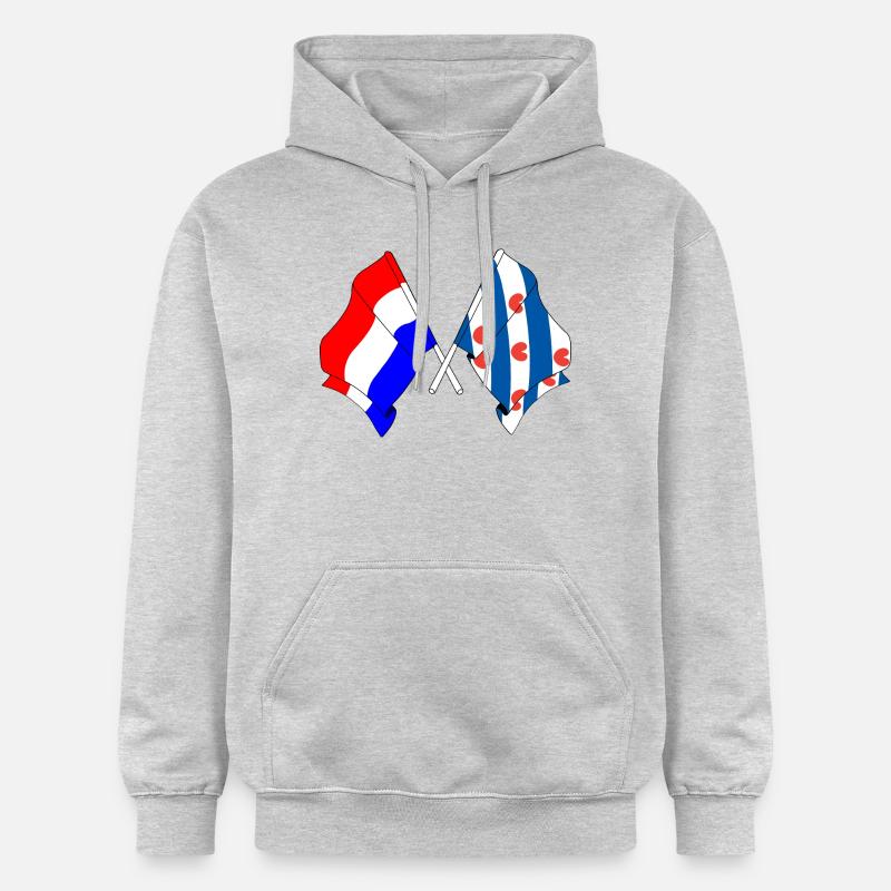 Drapeau des Pays-Bas, Frise croisé - Sweat à capuche Softstyle® Gildan Unisexe - gris clair chiné