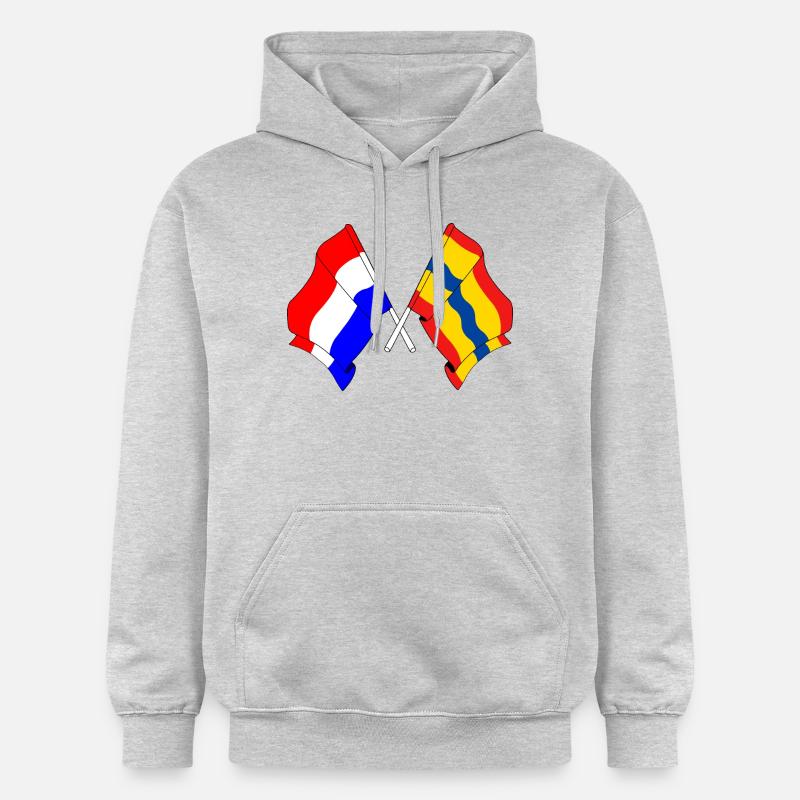 Drapeau des Pays-Bas, Overijssel croisé - Sweat à capuche Softstyle® Gildan Unisexe - gris clair chiné