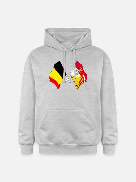 Drapeau de la Belgique, drapeau Liège - Sweat à capuche Softstyle® Gildan Unisexe - gris clair chiné