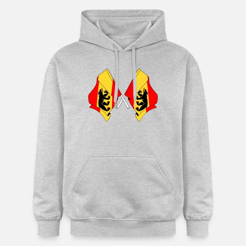 Deux drapeaux Berne Suisse - Sweat à capuche Softstyle® Gildan Unisexe - gris clair chiné