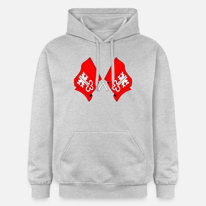 Deux drapeaux Nidwald Suisse - Sweat à capuche Softstyle® Gildan Unisexe - gris clair chiné