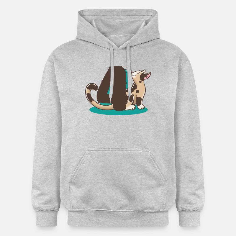 Chat numéro 4 - Sweat à capuche Softstyle® Gildan Unisexe - gris clair chiné