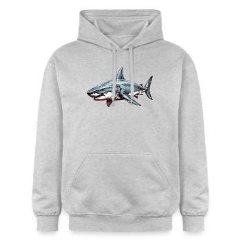 Marée de requin - Sweat à capuche Softstyle® Gildan Unisexe - gris clair chiné - Devant - Liana (172cm) & Jaron (178cm)