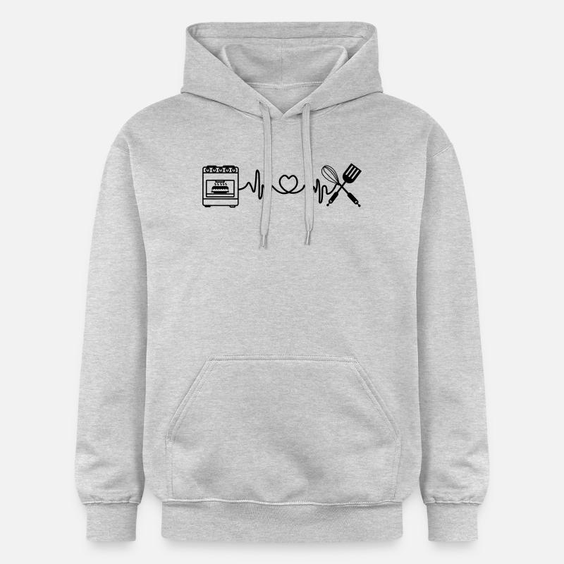 Cardio Herzfrequenz Küchenofen - Gildan Unisex Softstyle® Midweight Hoodie - Hellgrau meliert