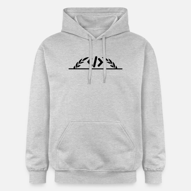 Code-Logo im halben Lorbeerkranz - Gildan Unisex Softstyle® Midweight Hoodie - Hellgrau meliert