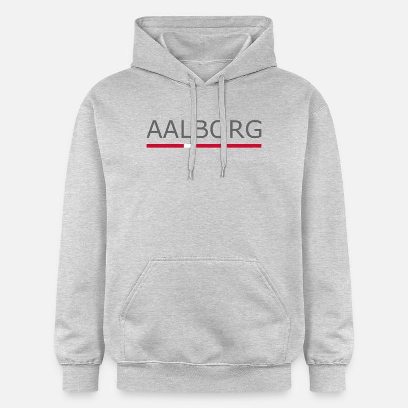 Aalborg - Drapeau du Danemark - Dänemark - Sweat à capuche Softstyle® Gildan Unisexe - gris clair chiné