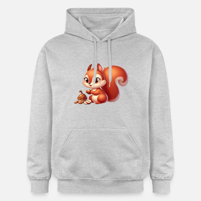 écureuil 8 - Sweat à capuche Softstyle® Gildan Unisexe - gris clair chiné