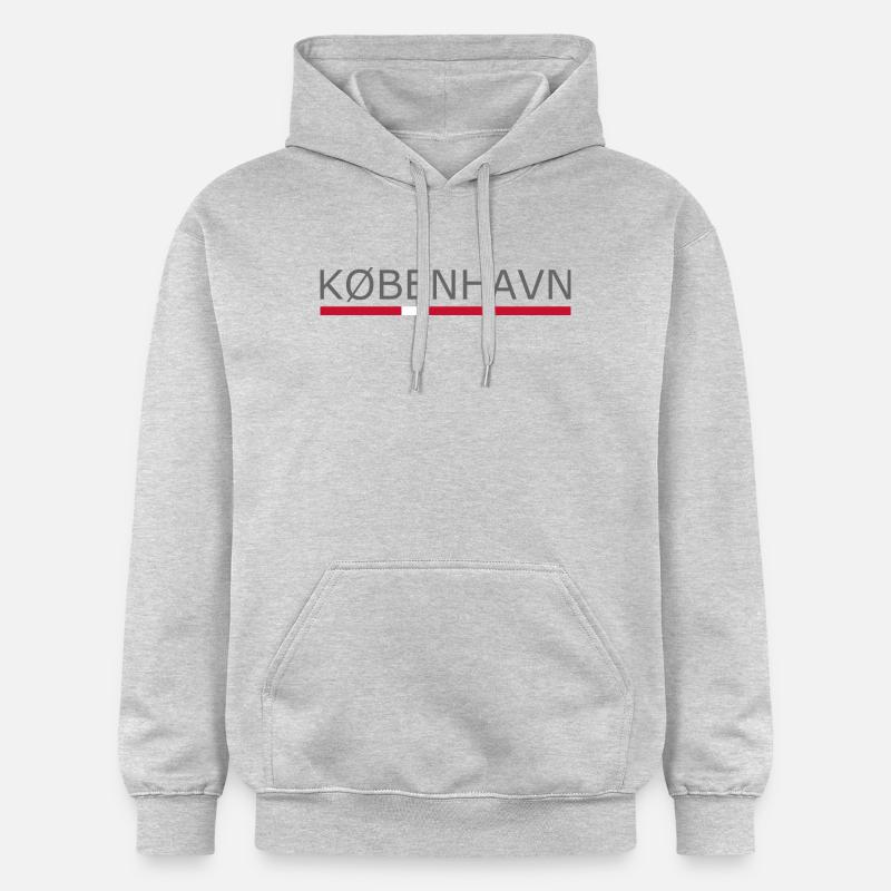 Kobenhavn - Copenhague - Kopenhague - Danemark Drapeau - Sweat à capuche Softstyle® Gildan Unisexe - gris clair chiné
