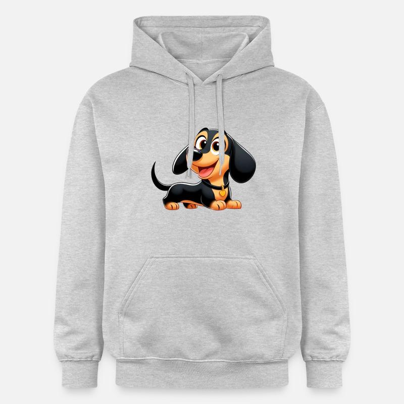 teckel - Sweat à capuche Softstyle® Gildan Unisexe - gris clair chiné