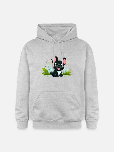French Bulldog 4 - Gildan Unisex Softstyle® Midweight Hoodie - light heather grey