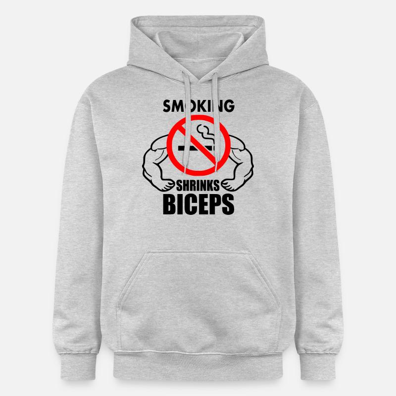 Smoking shrinks the biceps - Sweat à capuche Softstyle® Gildan Unisexe - gris clair chiné