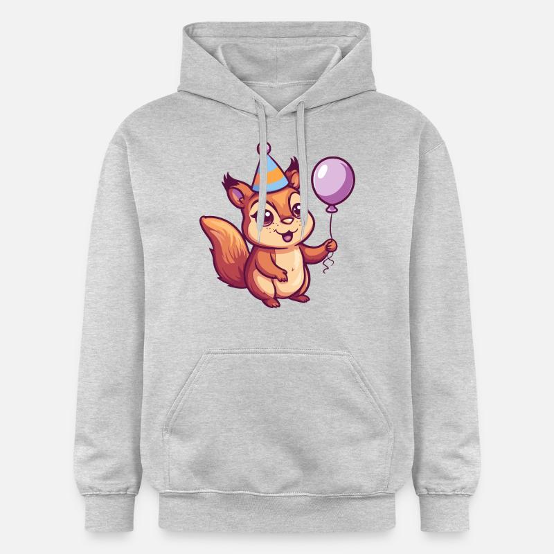 Écureuil Anniversaire Bébé - Sweat à capuche Softstyle® Gildan Unisexe - gris clair chiné