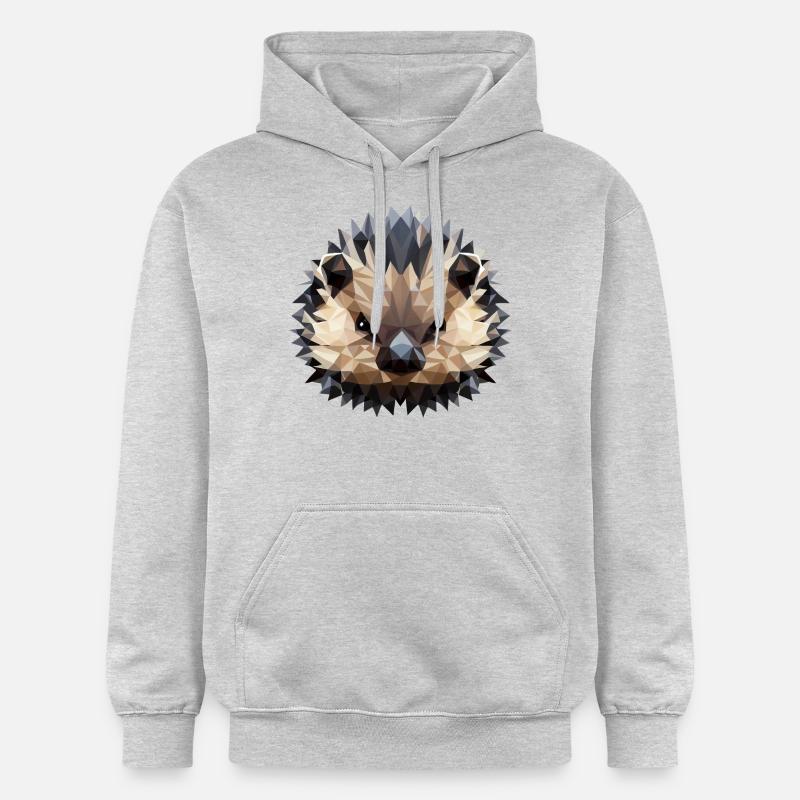 Polygon Hedgehog Design - Sweat à capuche Softstyle® Gildan Unisexe - gris clair chiné