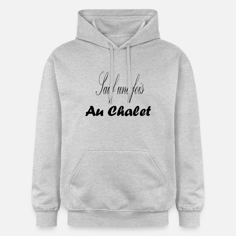 Sauf une fois au chalet - Sweat à capuche Softstyle® Gildan Unisexe - gris clair chiné