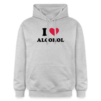 I Love Alcohol - Gildan Unisex Softstyle® Midweight Hoodie - Hellgrau meliert - Vorne - Liana (172cm) & Jaron (178cm)