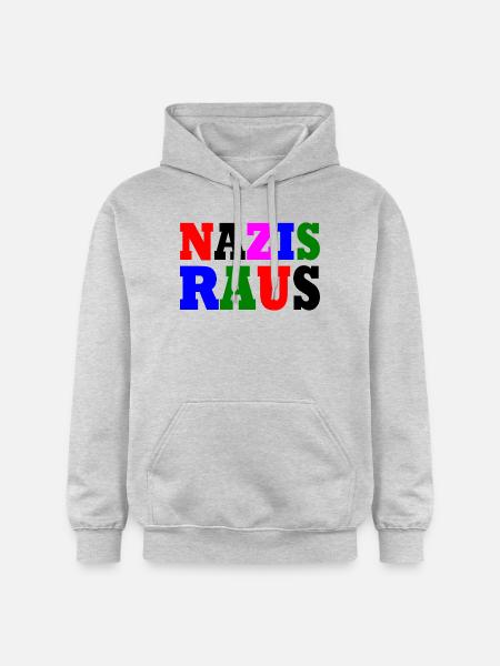 Nazis raus - Gildan Unisex Softstyle® Midweight Hoodie - Hellgrau meliert