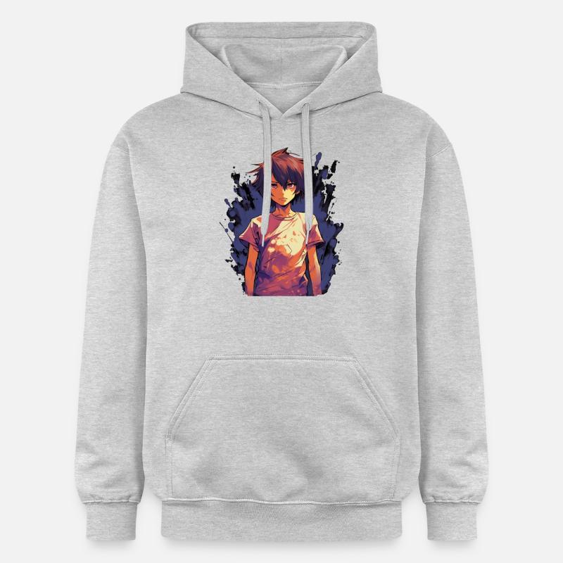 Garçon d’anime - Sweat à capuche Softstyle® Gildan Unisexe - gris clair chiné