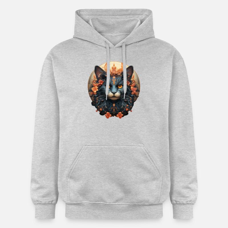Chat - Sweat à capuche Softstyle® Gildan Unisexe - gris clair chiné