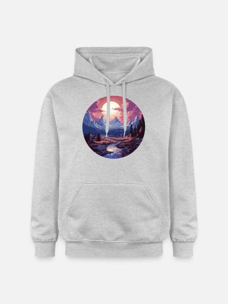 Landscape - Illustration - Gildan Unisex Softstyle® Midweight Hoodie - light heather grey