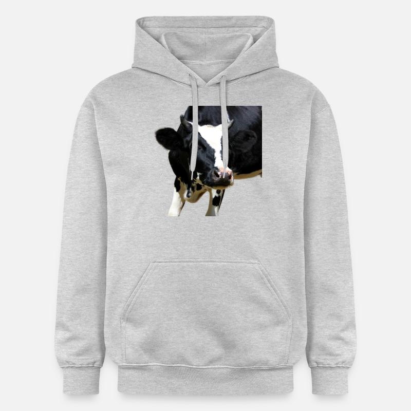 Drôle d’agriculteurs de têtes de vache de vache - Sweat à capuche Softstyle® Gildan Unisexe - gris clair chiné