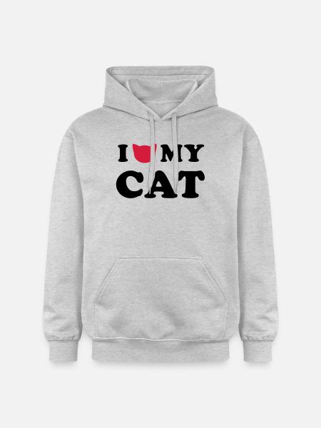 LOVE MY CAT - Gildan Unisex Softstyle® Midweight Hoodie - Hellgrau meliert