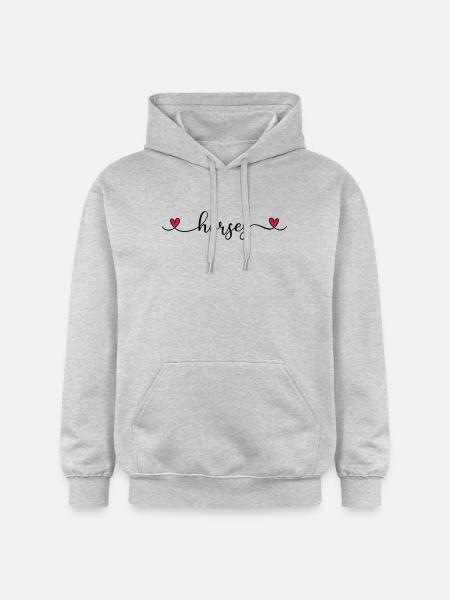 Ich liebe Pferde - Gildan Unisex Softstyle® Midweight Hoodie - Hellgrau meliert