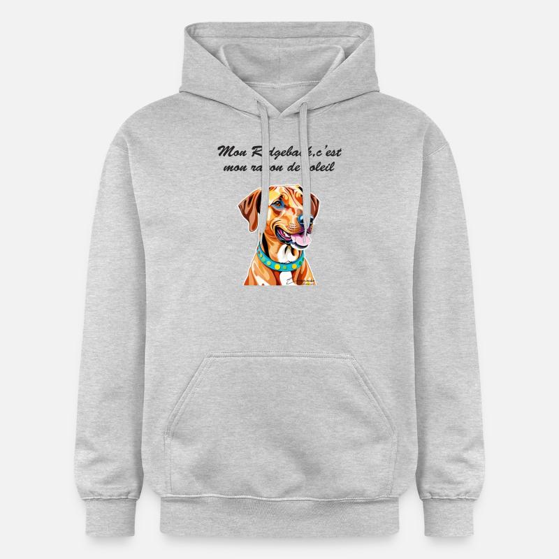 Rhodesian Ridgeback rayon de soleil - Sweat à capuche Softstyle® Gildan Unisexe - gris clair chiné