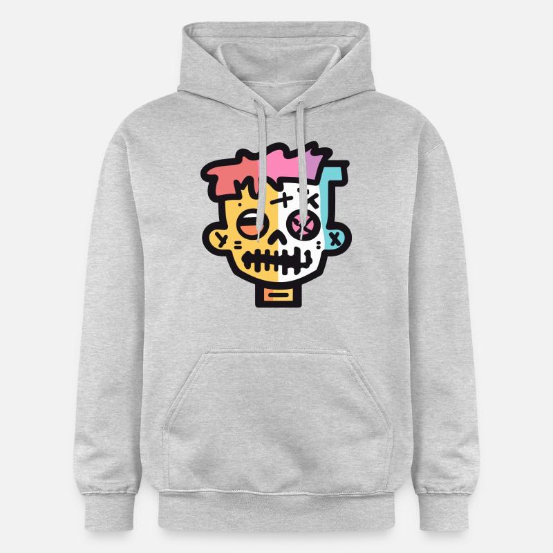 Zombie Halloween Icône Effrayant - Sweat à capuche Softstyle® Gildan Unisexe - gris clair chiné
