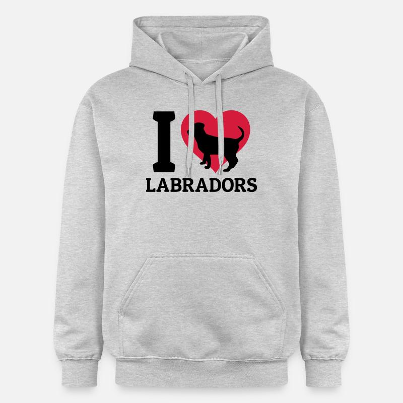 I love Labradors - Sweat à capuche Softstyle® Gildan Unisexe - gris clair chiné