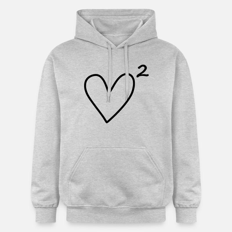 Cœur à la puissance 2 - Sweat à capuche Softstyle® Gildan Unisexe - gris clair chiné