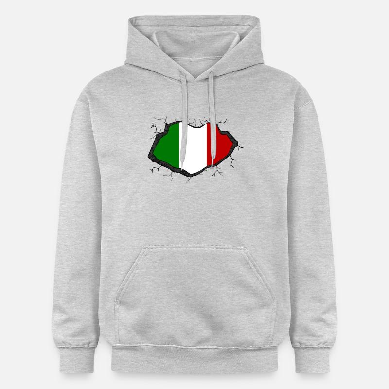 Drapeau italien - Sweat à capuche Softstyle® Gildan Unisexe - gris clair chiné