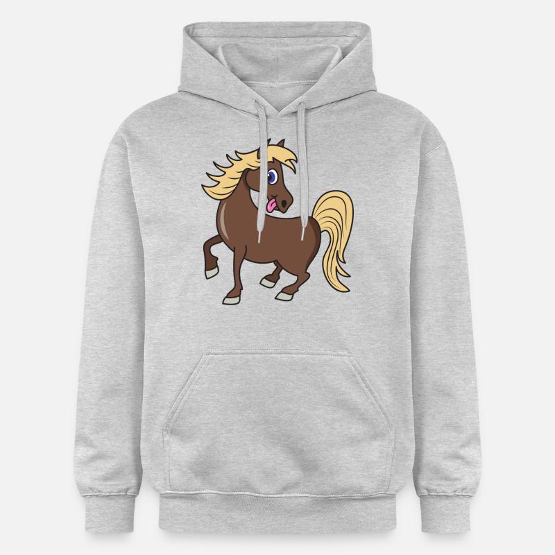 Poney cheval mignon - Sweat à capuche Softstyle® Gildan Unisexe - gris clair chiné