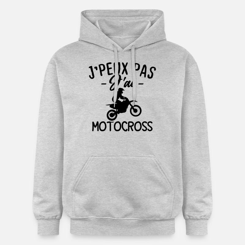 J'peux pas j'ai motocross - Sweat à capuche Softstyle® Gildan Unisexe - gris clair chiné