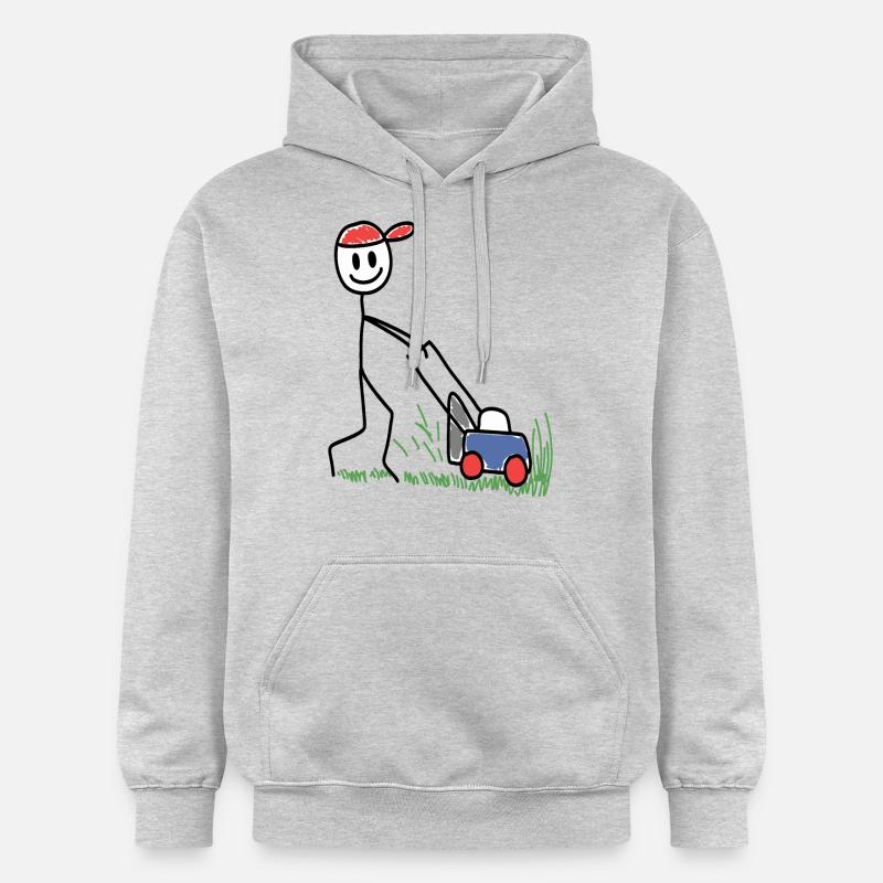 Tondeuse à gazon Doodle - Jardinage - Sweat à capuche Softstyle® Gildan Unisexe - gris clair chiné