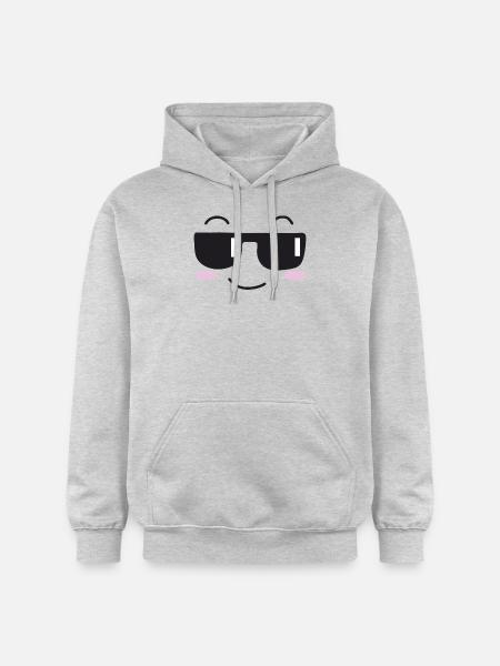 Sunglasses laugh face - Gildan Unisex Softstyle® Midweight Hoodie - light heather grey
