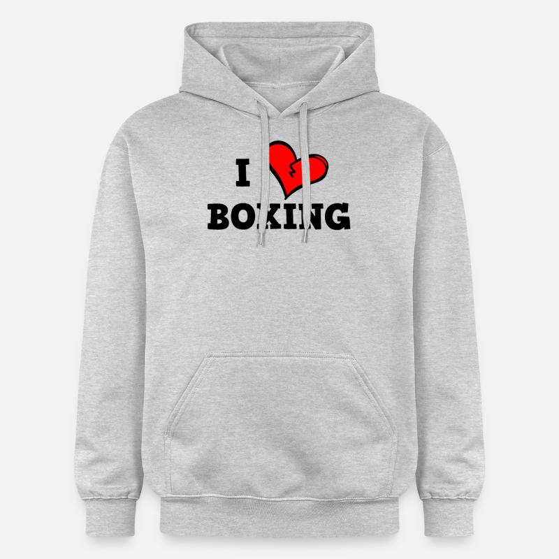 J’adore la boxe - Sweat à capuche Softstyle® Gildan Unisexe - gris clair chiné