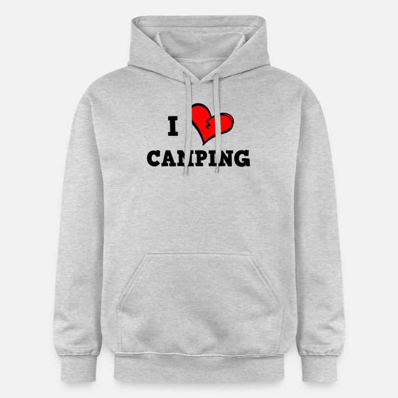 J’adore le camping - Sweat à capuche Softstyle® Gildan Unisexe - gris clair chiné