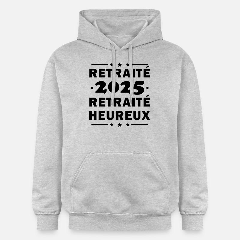 Cadeau retraite 2025 retraité heureux - Sweat à capuche Softstyle® Gildan Unisexe - gris clair chiné