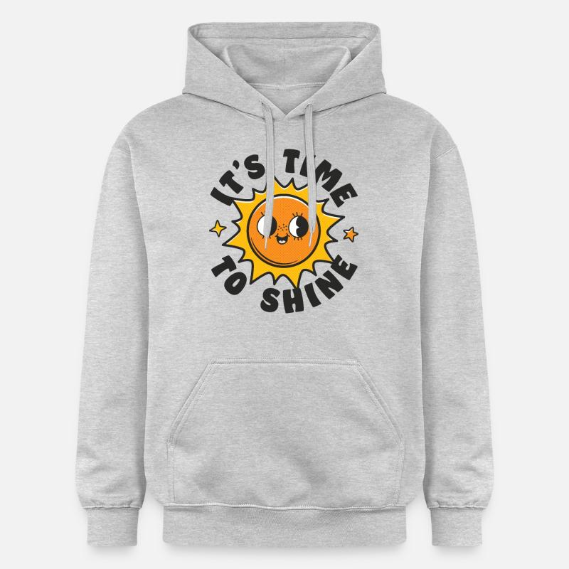 Il est temps de briller - Sweat à capuche Softstyle® Gildan Unisexe - gris clair chiné