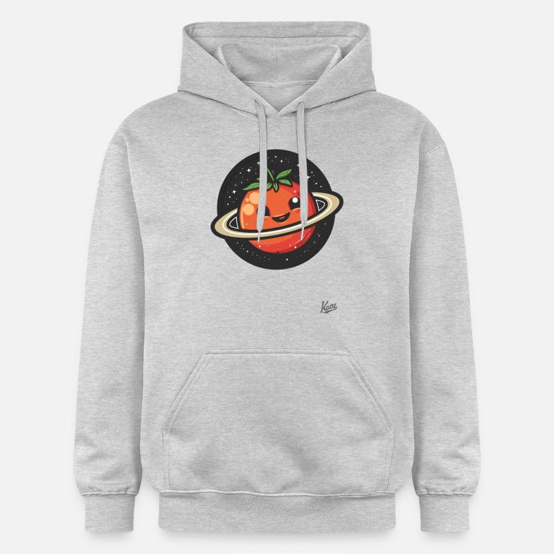Planète tomate heureuse dans l’espace - Sweat à capuche Softstyle® Gildan Unisexe - gris clair chiné