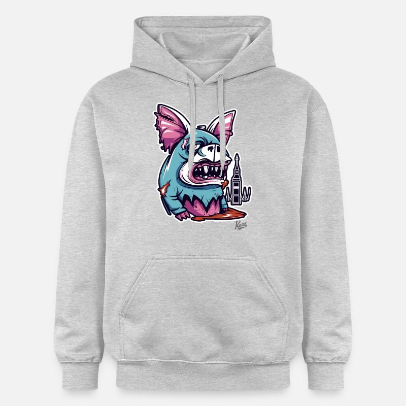 Créature monstrueuse - Sweat à capuche Softstyle® Gildan Unisexe - gris clair chiné