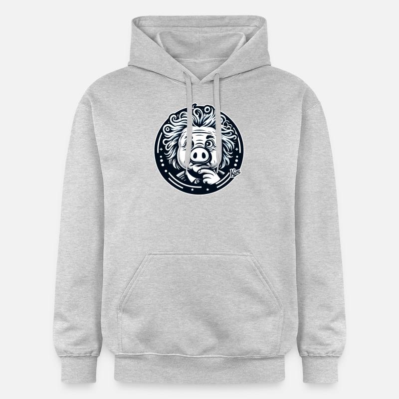 Albert Schweinstein le génie - Sweat à capuche Softstyle® Gildan Unisexe - gris clair chiné